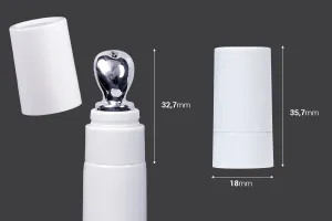Set testina in alluminio argentato per siero con tappo in plastica per provette a bocca larga - 6 pz-2
