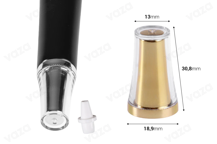Acrylic cap set with plastic tip for tubes with a narrow mouth - 6 pcs-εικόνα_διαστάσεις