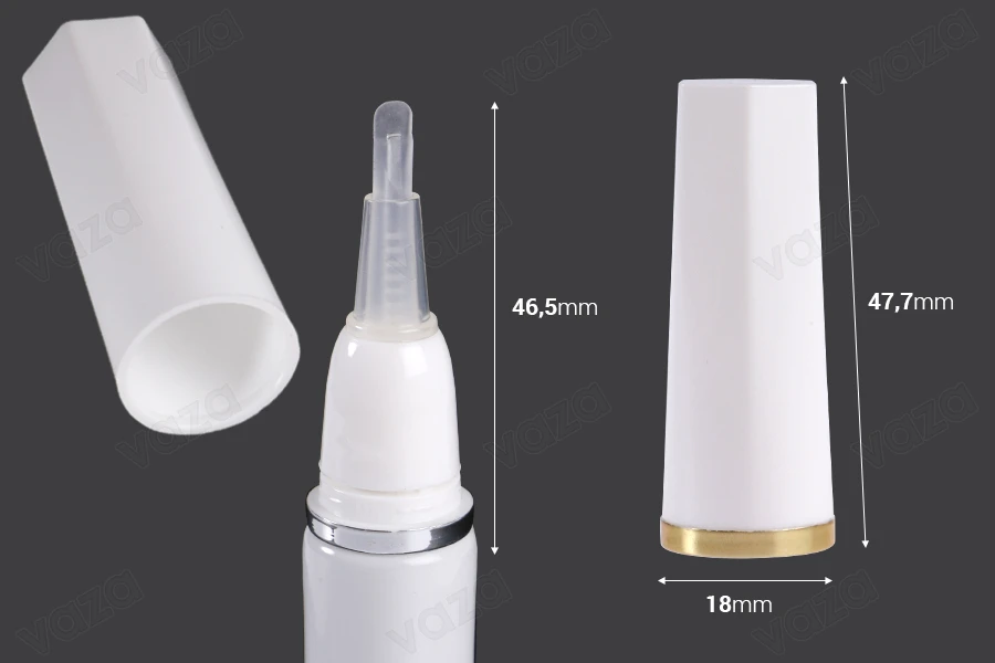 Set de bouchons en plastique avec brosse en silicone pour tubes à bouche étroite - 6 pcs-photo_dimensions