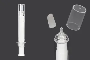 Tube - seringue acrylique 10 ml airless à usage cosmétique avec bouchon - 6 pcs-1
