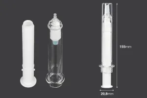 Tube - seringue acrylique 10 ml airless à usage cosmétique avec bouchon - 6 pcs-2