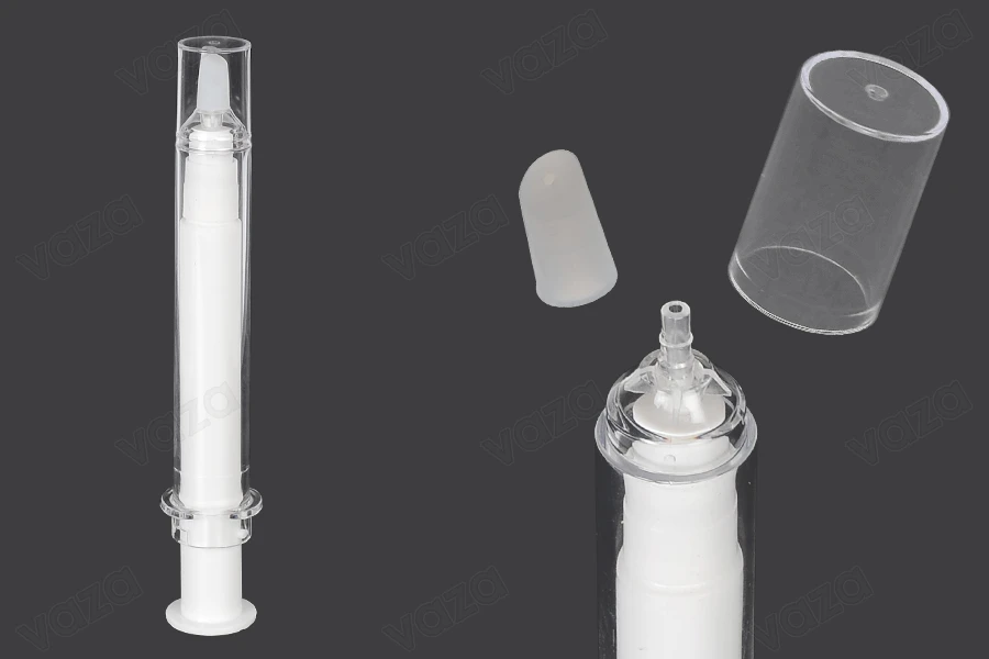 Tube - acrylic syringe 20 ml airless for cosmetic use with cap - 6 pcs Tube - acrylic syringe 20 ml airless for cosmetic use with cap - 6 pcs-εικόνα_προϊοντική