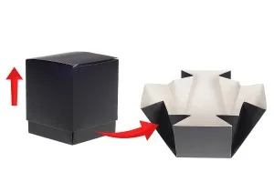 Boîte d&#39;emballage en carton (400 gr) 83x83x102 mm de couleur noir mat - 20 pcs-3