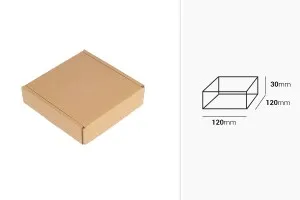 Boîte d&#39;emballage en papier kraft sans fenêtre 120x120x30 mm - 20 pcs-2