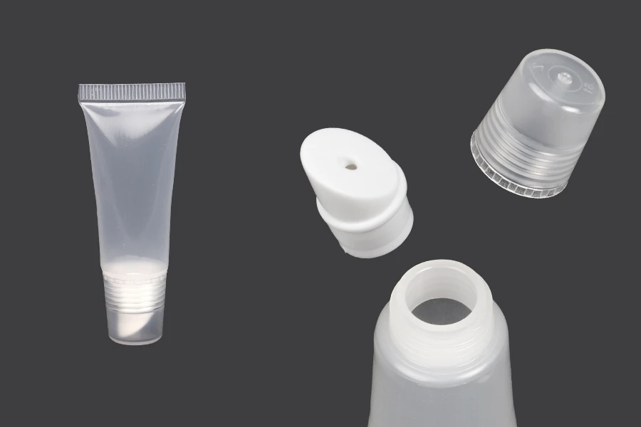 Tubes de gloss à lèvres en plastique transparent (PP) de 10ml