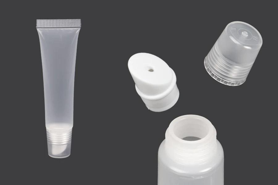 Tubo lucidalabbra in plastica trasparente (PP) da 15 ml Tubo lucidalabbra in plastica trasparente (PP) da 15 ml