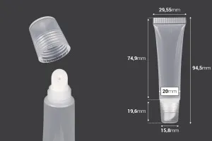 15 ml transparente Lipgloss-Tube aus Kunststoff (PP).-2
