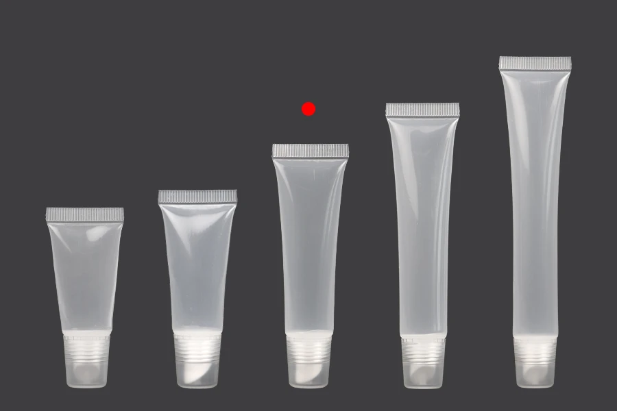 Tubo lucidalabbra in plastica trasparente (PP) da 15 ml Tubo lucidalabbra in plastica trasparente (PP) da 15 ml