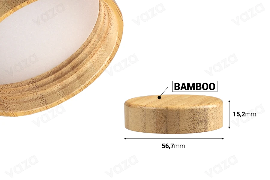 Bamboo cap with inner liner for jars 50 ml-photo_dimensions