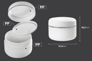 100ml plastic cream jar with sealing disc and silver stripe on the cap – available in a package with 12 pcs-2