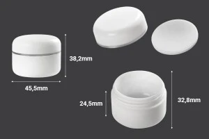 Glas 25ml Kunststoff Doppelhub mit Silberstreifen auf Deckel und Dichtung - 12 Stck-2