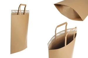 Sac en papier (300 300gsm) 300 x 350 mm avec poignée intérieure et fermeture autocollante - 20 pièces-1