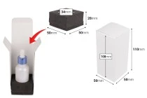 Χάρτινο κουτάκι συσκευασίας 50x50x110 mm με εσωτερική foam θήκη για μπουκάλια αιθέριων ελαίων 30 ml - 20 τμχ Χάρτινο κουτάκι συσκευασίας 50x50x110 mm με εσωτερική foam θήκη για μπουκάλια αιθέριων ελαίων 30 ml - 20 τμχ
