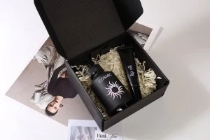 Boîte d&#39;emballage en papier kraft noir sans fenêtre 130x120x60 mm - 20 pcs-3