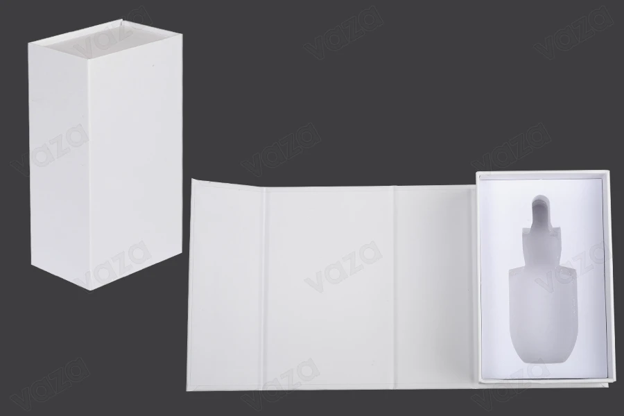 White paper box with magnetic closure 90x140x55 mm (for 30 ml bottles code: 1020-70-0) White paper box with magnetic closure 90x140x55 mm (for 30 ml bottles code: 1020-70-0)-image_product