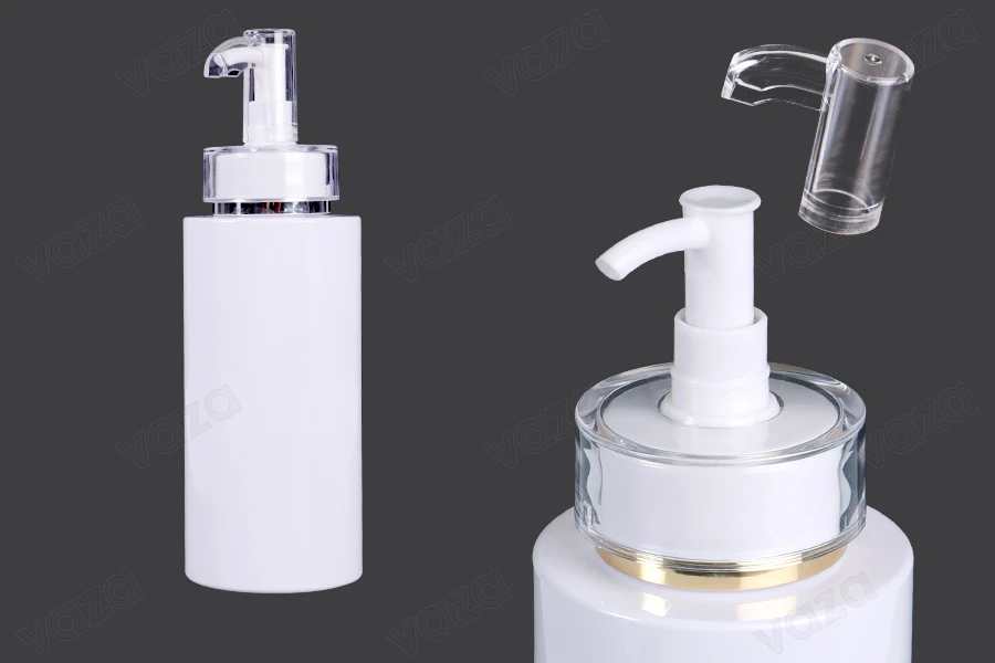 Μπουκάλι 200 ml PET με αντλία κρέμας (PP24) και καπάκι - 6 τμχ-εικόνα_προϊοντική