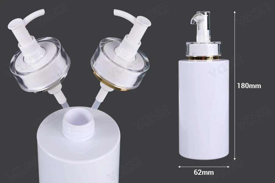 300 ml PET bottle with cream pump (PP24) and cap - 6 pcs 300 ml PET bottle with cream pump (PP24) and cap - 6 pcs-image_dimensions