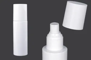 Flacon 100 ml en plastique (PET) blanc avec spray et bouchon - 6 pcs-1