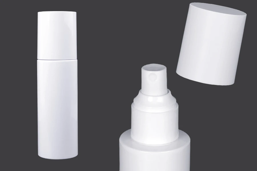 Μπουκάλι 100 ml πλαστικό (PET) λευκό με σπρέι και καπάκι - 6 τμχ Μπουκάλι 100 ml πλαστικό (PET) λευκό με σπρέι και καπάκι - 6 τμχ