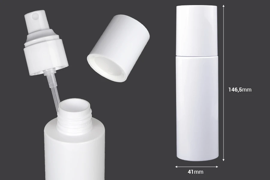 Μπουκάλι 100 ml πλαστικό (PET) λευκό με σπρέι και καπάκι - 6 τμχ Μπουκάλι 100 ml πλαστικό (PET) λευκό με σπρέι και καπάκι - 6 τμχ