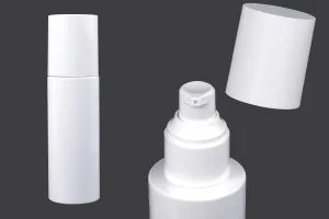Flacon 100 ml en plastique (PET) blanc avec pompe à crème et bouchon - 6 pcs-1