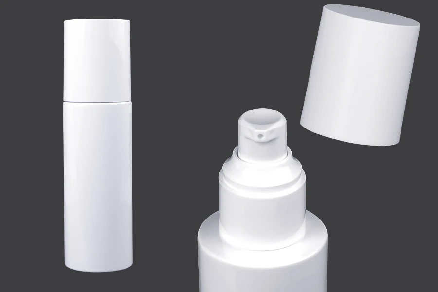 Μπουκάλι 100 ml πλαστικό (PET) λευκό με αντλία κρέμας και καπάκι - 6 τμχ Μπουκάλι 100 ml πλαστικό (PET) λευκό με αντλία κρέμας και καπάκι - 6 τμχ