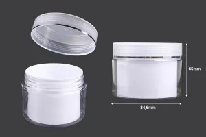 Pot à crème à deux pieds 100 ml en plastique avec couvercle et joint en plastique - 6 pcs-2