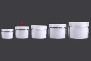Pot à crème à deux pieds 100 ml en plastique avec couvercle et joint en plastique - 6 pcs-6
