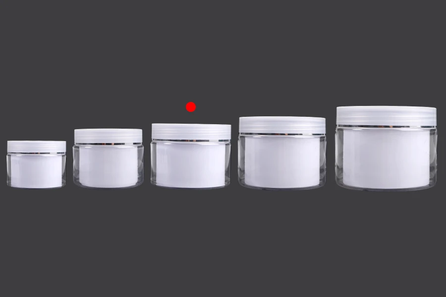 Bαζάκι δίπατο για κρέμα 150 ml πλαστικό με καπάκι, πλαστικό παρέμβυσμα και σπάτουλα - 6 τμχ