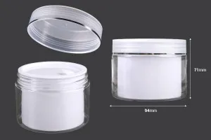 Doppelbehälter für Creme 200 ml aus Kunststoff mit Deckel, Kunststoffverschluss und Spatel - 6 Stk-2