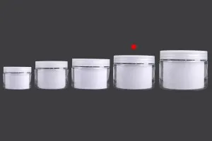 Doppelbehälter für Creme 200 ml aus Kunststoff mit Deckel, Kunststoffverschluss und Spatel - 6 Stk-6