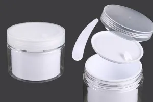Doppelglasbehälter für Creme 250 ml aus Kunststoff mit Deckel, Kunststoffverschluss und Spatel - 6 Stk-1