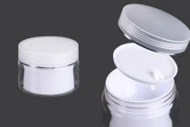 Bαζάκι δίπατο για κρέμα 50 ml πλαστικό με καπάκι και πλαστικό παρέμβυσμα - 6 τμχ Bαζάκι δίπατο για κρέμα 50 ml πλαστικό με καπάκι και πλαστικό παρέμβυσμα - 6 τμχ
