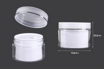Bαζάκι δίπατο για κρέμα 50 ml πλαστικό με καπάκι και πλαστικό παρέμβυσμα - 6 τμχ Bαζάκι δίπατο για κρέμα 50 ml πλαστικό με καπάκι και πλαστικό παρέμβυσμα - 6 τμχ