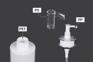 Flacon PET de 150 ml avec pompe à crème (PP24) et bouchon - 6 pcs-7