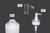 Μπουκάλι 200 ml PET με αντλία κρέμας (PP24) και καπάκι - 6 τμχ Μπουκάλι 200 ml PET με αντλία κρέμας (PP24) και καπάκι - 6 τμχ