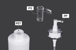 Flacon PET de 200 ml avec pompe à crème (PP24) et bouchon - 6 pcs-7