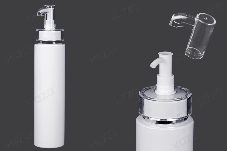 Μπουκάλι 250 ml PET με αντλία κρέμας (PP24) και καπάκι - 6 τμχ-εικόνα_προϊοντική