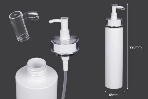 250 ml PET-Flasche mit Cremepumpe (PP24) und Verschluss – 6 Stk-2