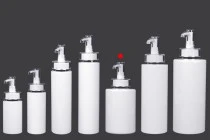 Μπουκάλι 300 ml PET με αντλία κρέμας (PP24) και καπάκι - 6 τμχ