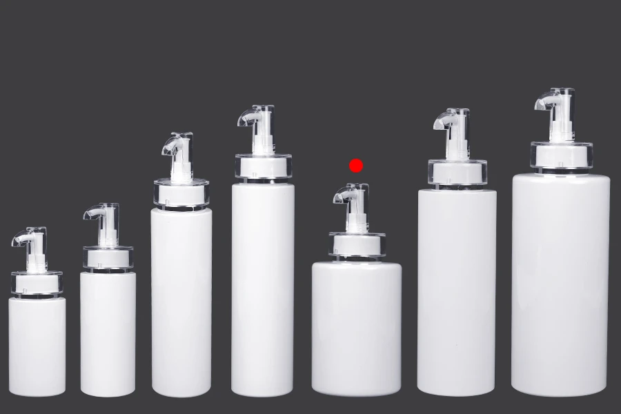 Μπουκάλι 300 ml PET με αντλία κρέμας (PP24) και καπάκι - 6 τμχ