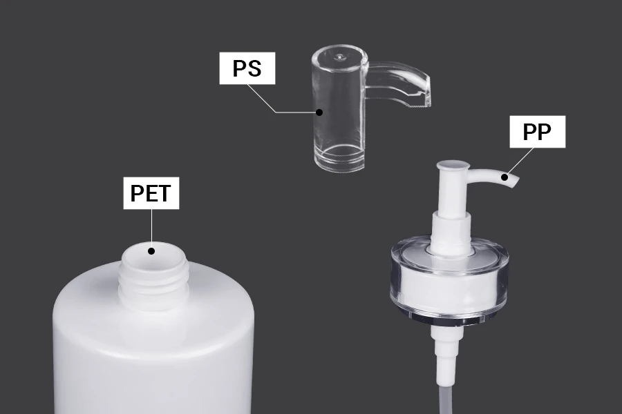 Μπουκάλι 300 ml PET με αντλία κρέμας (PP24) και καπάκι - 6 τμχ