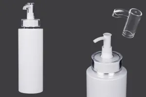 Flacon PET de 350 ml avec pompe à crème (PP24) et bouchon - 6 pcs-1