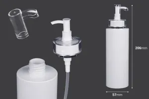 Flacon PET de 350 ml avec pompe à crème (PP24) et bouchon - 6 pcs-2