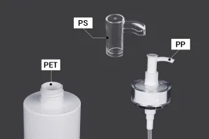 Flacon PET de 350 ml avec pompe à crème (PP24) et bouchon - 6 pcs-7