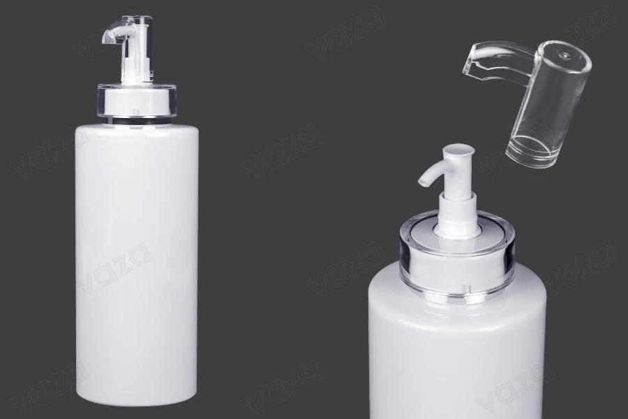 Μπουκάλι 500 ml PET με αντλία κρέμας (PP24) και καπάκι - 6 τμχ-εικόνα_προϊοντική