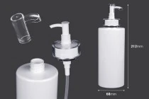 500 ml PET bottle with cream pump (PP24) and cap - 6 pcs