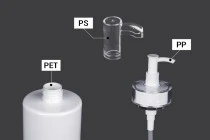 500 ml PET bottle with cream pump (PP24) and cap - 6 pcs