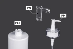 Flacon PET de 500 ml avec pompe à crème (PP24) et bouchon - 6 pcs-7