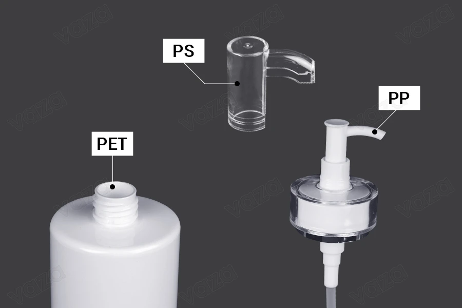 Μπουκάλι 500 ml PET με αντλία κρέμας (PP24) και καπάκι - 6 τμχ-εικόνα_σύνθεση